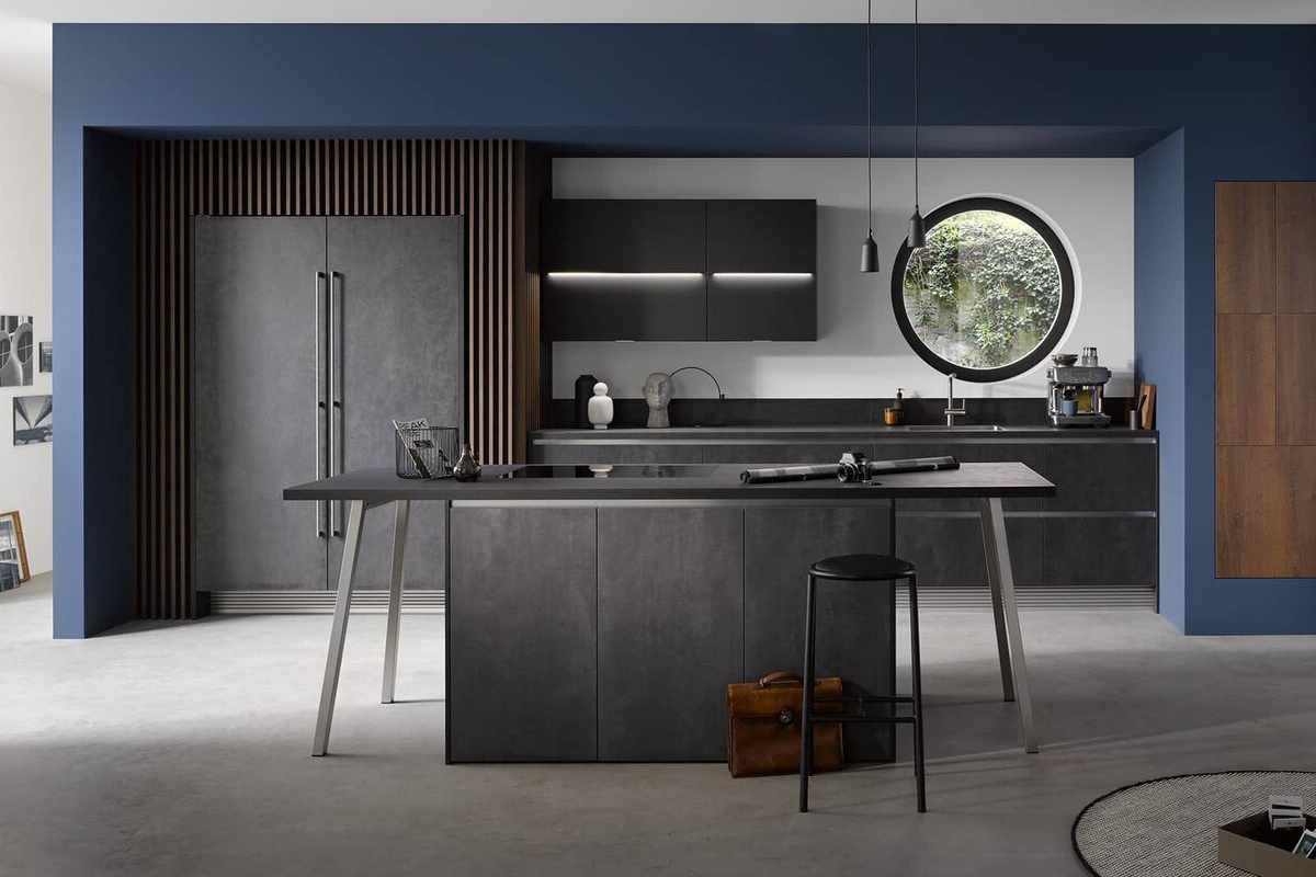 Concept130 Comet kitchen industrial concrete finish